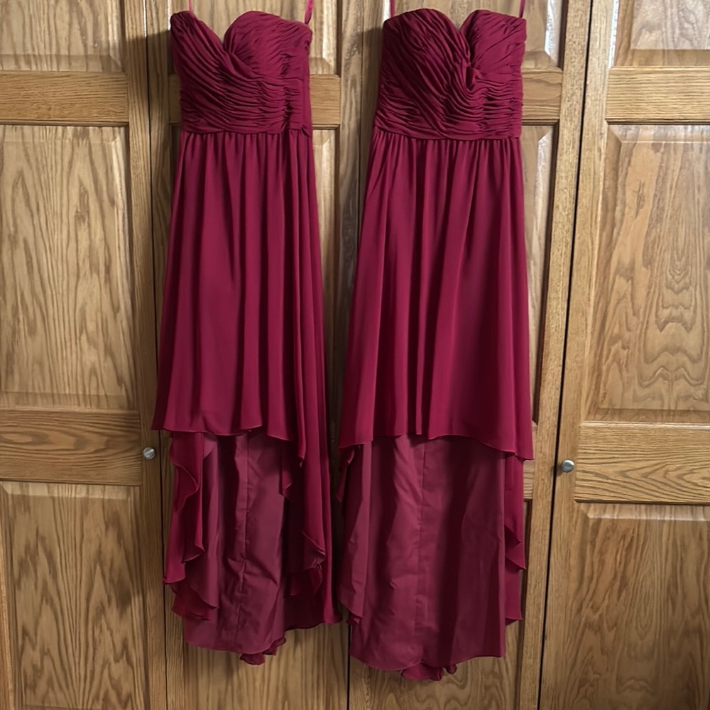Elegant Strapless Burgundy Dress